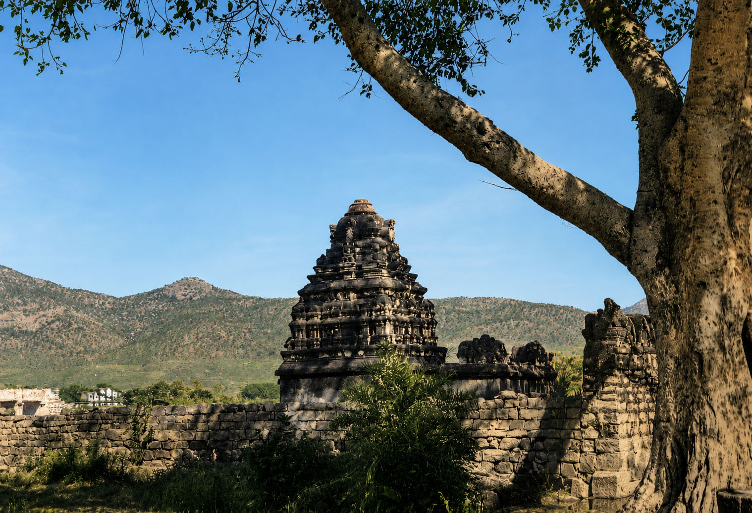 The Gopuram of the old Shiva Temple at Puttaparthi