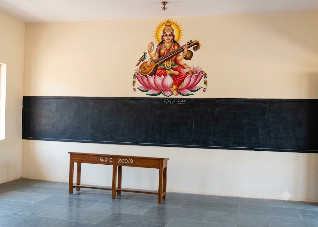 Raju's classroom - the two classrooms in Sri Karibasavaswami District Board High School where Raju studied