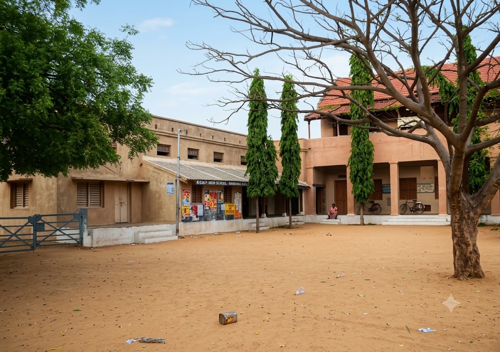 Sri Karibasavaswami District Board High School, Uravakonda, where Raju studied